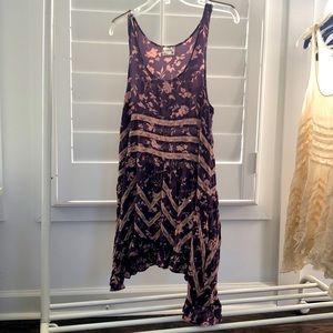 Free People Top Shirt Lace Purple Midi Tunic Blush Tank like NEW